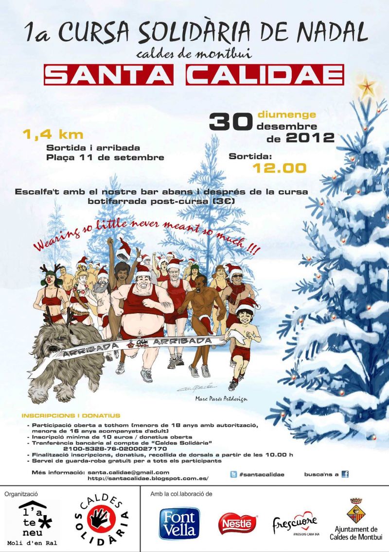 Cartell cursa solidària de Nadal "Santa Calidae"